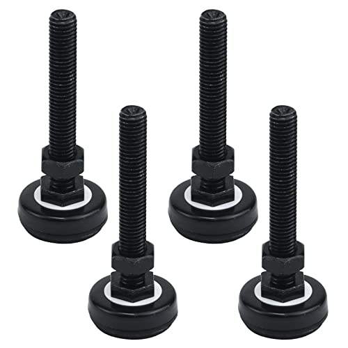 Antrader M12x80mm Adjustable Threaded Pole Leveling Foot Carbon Steel Shockproof Glide 600 LB Capacity for Workbench and Heavy Duty Use 4Pcs