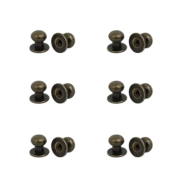 Antrader Mini Box Cabinet Knob Metal Round Head Pull Handle Knobs for Wood Case Gift Case Drawer 12 Pack Set