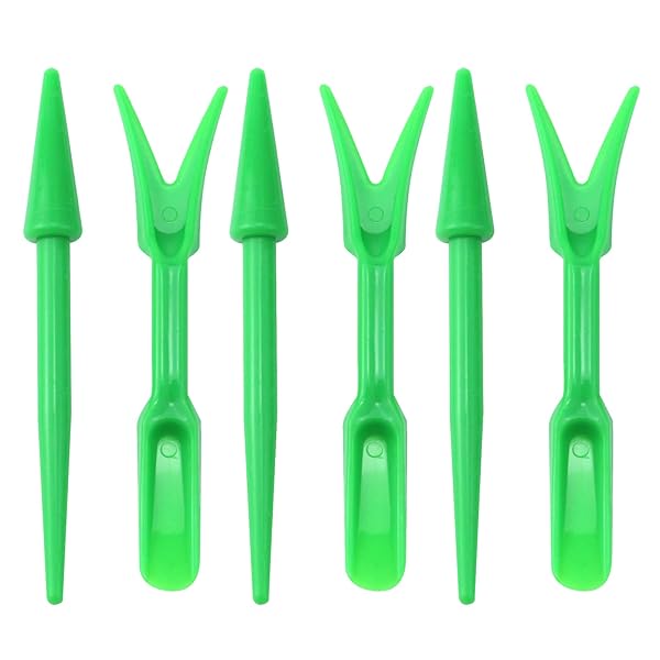 Antrader Mini Garden Hand Tools Set of 6 for Indoor Succulent Transplanting and Plant Care Green