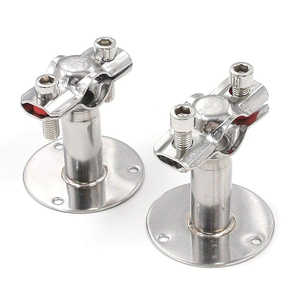 Antrader Stainless Steel Pipe Bracket Clamp Adjustable Wall Ceiling Mount Support for 19mm Pipe Tube 2 Pack with Screws