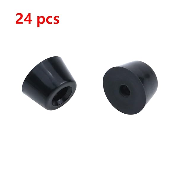 Antrader Rubber Feet 24 Pack Black Bumper Pads Tapered with Washers 1 inch x 0.6 inch for Furniture Protection - Image 3