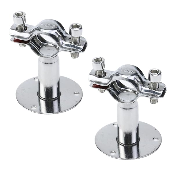 Antrader Adjustable Stainless Steel Wall Mount Shower Curtain Rod Support Bracket 2 Pack for 25mm Pipe Tube