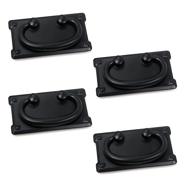 Antrader Zinc Alloy Rectangular Pull Handle 4-Pack for Lockers Cabinets and Drawers 3.74 x 2.04 Inch Elliptical Grip