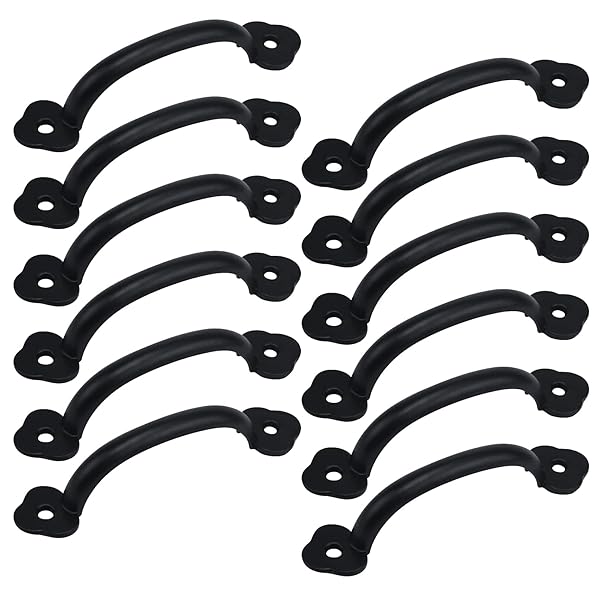 Antrader Zinc Alloy Modern Pull Handle Knobs for Wardrobe Cupboard Drawer Black 3.15 Inch Hole Distance Pack of 12