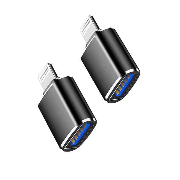 Apple MFi Certified Lightning to USB 3.0 OTG Adapter - 2 Pack for iPhone 13/12/11/XR/XS/8/7, Connect Card Readers & More