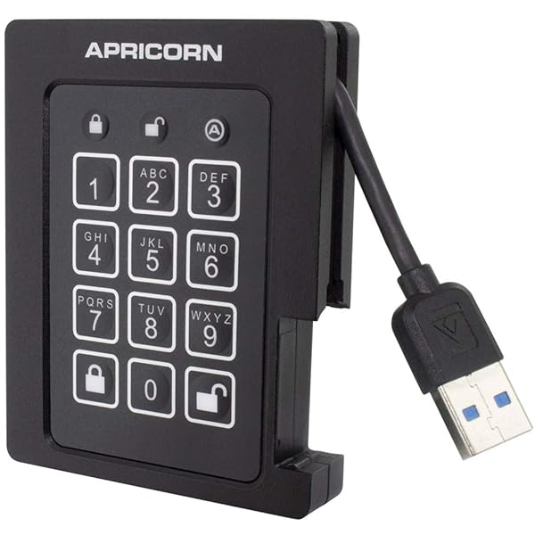 Apricorn Aegis Padlock 240GB SSD: FIPS 140-2 Encrypted Rugged USB 3.0 Portable Drive - Image 2