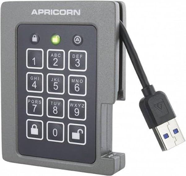 Apricorn 2TB Aegis Padlock SSD FIPS 140-2 Validated Rugged USB 3.0 Encrypted Portable Drive