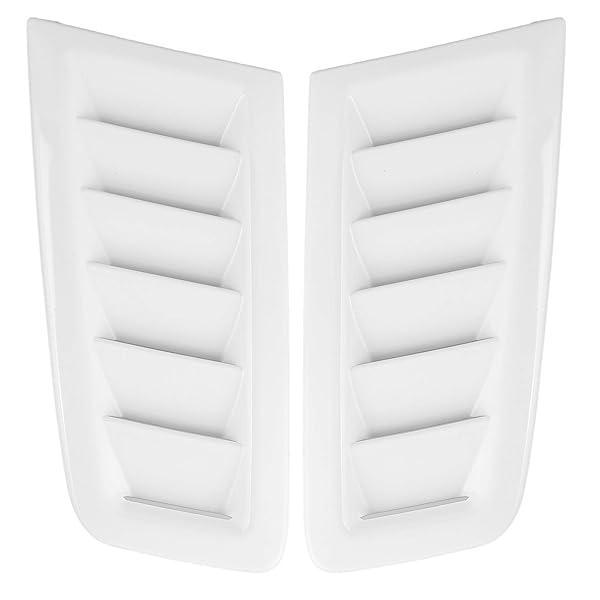 Aramox Bonnet Vents for Focus RS MK2 Universal Air Vents Engine Hood Gloss White 2Pcs Car Exterior Parts