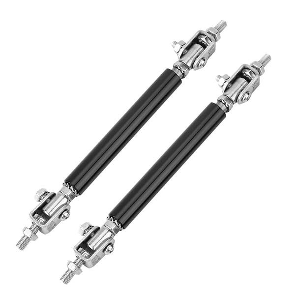 Aramox Aramox 2Pcs Car Bumper Protector - Universal 75mm Front & Rear Lip Rod Splitter Strut Tie Support (Black)