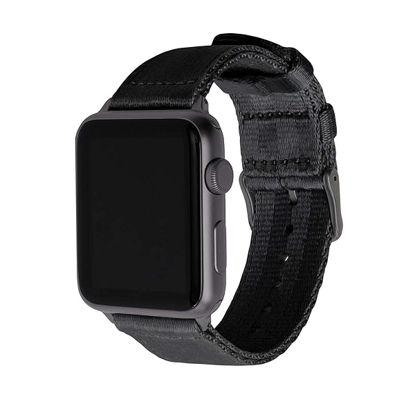 Archer Watch Straps Seat Belt Nylon Straps for Apple Watch Black Space Gray 40mm 41mm 42mm