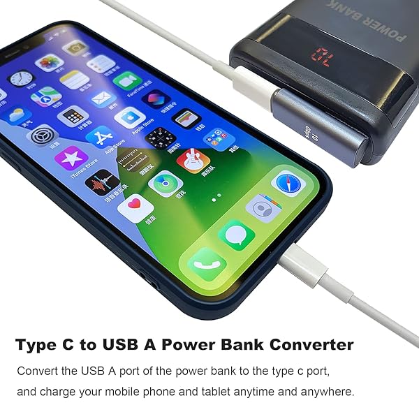 AreMe 90 Degree USB C Female to USB Male Adapter 2 Pack, Left Angle Type C to USB A Charger Converter for iPhone, Apple iWatch Watch, Airpods, iPad - Image 6