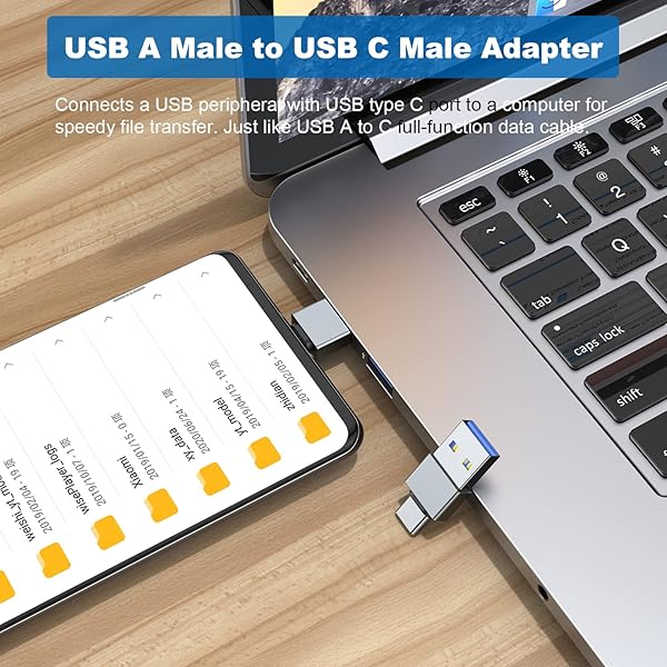 AreMe USB C Adapter (6 Pack), USB A Male to USB C Male Adapter, USB 3.0 to Type-C Converter Connector (Grey) - Image 5