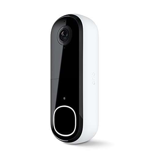 Arlo Arlo Video Doorbell 2K | 2nd Gen | Wireless/Wired Option, 2-Way Audio, Night Vision, Head to Toe Video View, Integrated Siren | Live Stream | Real Time Notifications |180 Deg Wide View, White