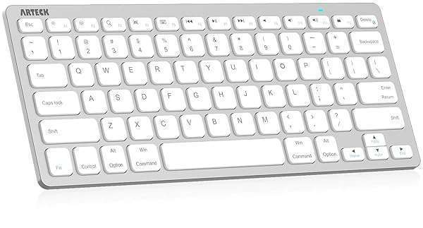 Arteck Ultra-Slim Bluetooth Keyboard for iPad & iPhone - Compatible with iOS, Android, Windows Devices