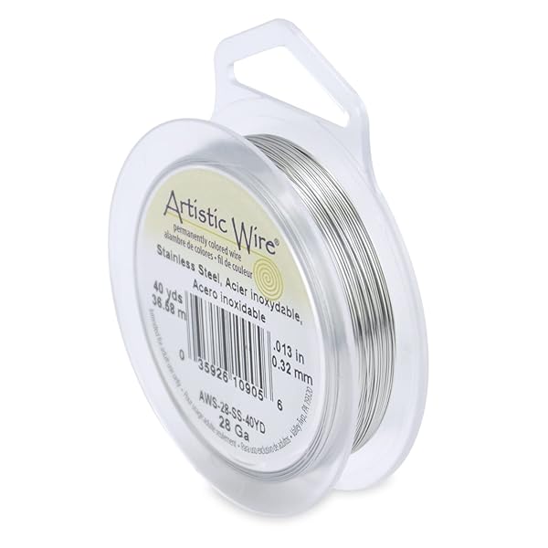 Artistic Wire 28 Gauge Stainless Steel Jewelry Wrapping Wire - 40 Yards for Crafting & DIY Projects