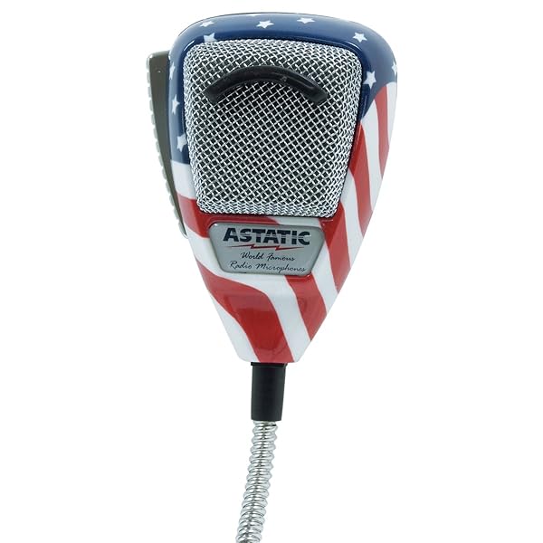 Astatic 30210309 Stars N Stripes Noise Canceling 4 Pin CB Microphone for Clear Communication
