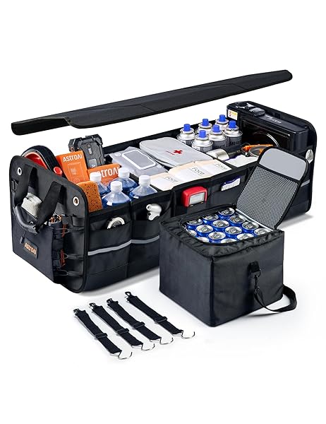 AstroAI Large Car Trunk Organizer for SUV Truck Portable Storage Box with Cooler Bag Foldable Cover and Durable Design - Image 2