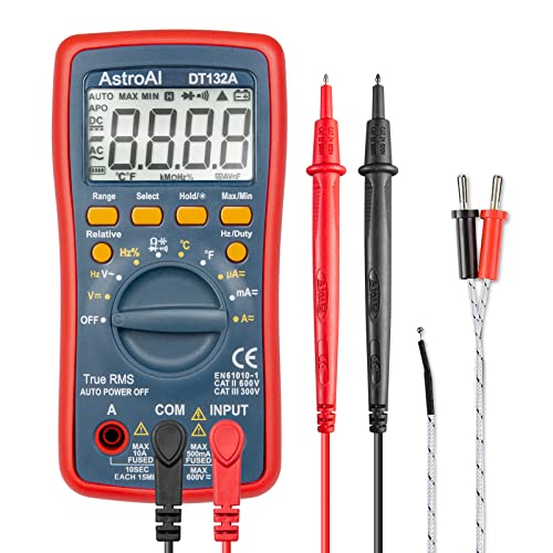 AstroAI Digital Multimeter TRMS 4000 Counts: Voltage, Current, Resistance & More - Accurate Testing Tool for Home & DIY Projects