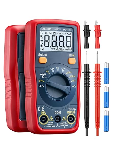 AstroAI Digital Multimeter Auto Ranging Voltmeter Battery Tester Measures Voltage Current Resistance Capacitance with NCV Function
