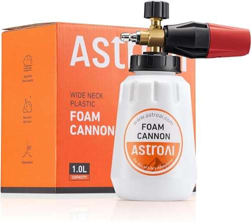 AstroAI AstroAI Foam Cannon: Heavy Duty Adjustable Snow Foam Lance for Pressure Washers - 1L Bottle & Quick Connector