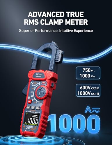 AstroAI Inrush Digital Clamp Meter Multimeter 1000A TRMS 6000 Counts, Amp Voltage Tester with VFD, LOZ Mode; Measures AC DC Current Voltage - Image 2