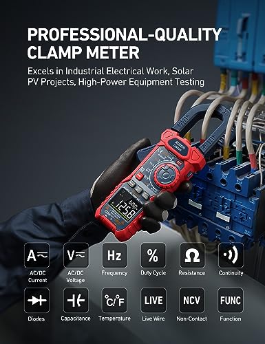 AstroAI Inrush Digital Clamp Meter Multimeter 1000A TRMS 6000 Counts, Amp Voltage Tester with VFD, LOZ Mode; Measures AC DC Current Voltage - Image 3