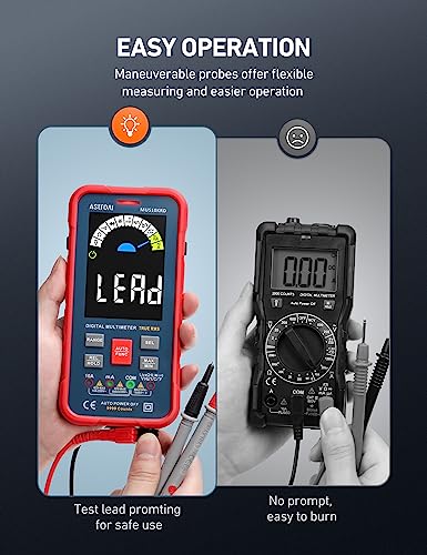 AstroAI Multimeter Tester 10000 Counts TRMS Auto-Ranging Digital Volt Meter with Color LCD for Accurate Voltage Current Resistance Measurement - Image 4
