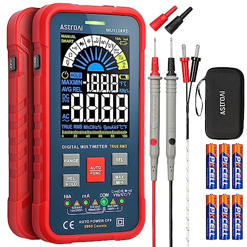 AstroAI Multimeter Tester 10000 Counts TRMS Auto-Ranging Digital Volt Meter with Color LCD for Accurate Voltage Current Resistance Measurement
