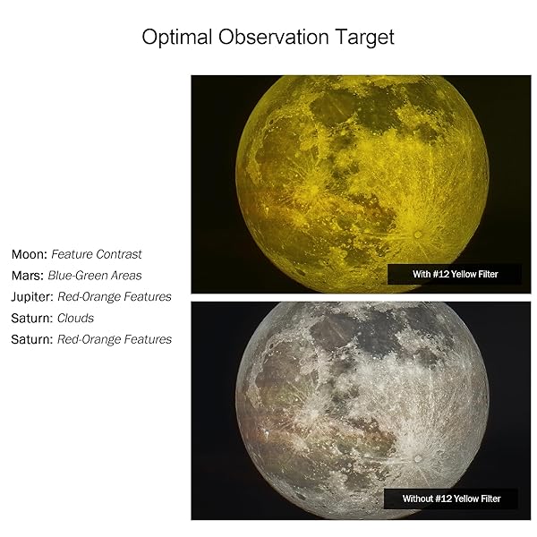 Astromania 125 Color Planetary Filter 12 Yellow for Enhanced Astronomy Viewing - Image 3