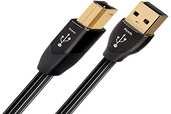 AudioQuest 1.5m Pearl USB A-B Cable - High-Speed USB 2.0 Male/Male, Black | Perfect for Audio & Data Transfer