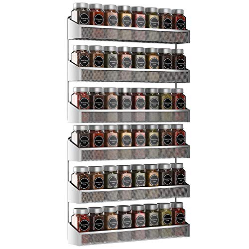 Auledio 2 Pack Spice Rack Organizer - 3 Tier Wall Mounted & Countertop Storage for Kitchen & Bathroom - Chrome