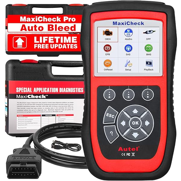 Autel Autel MaxiCheck PRO: Advanced ABS Brake Bleed & OBDII Diagnostics Tool for Specific Vehicles - Free Updates Included!