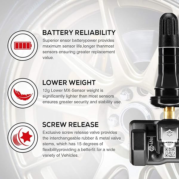 Autel TPMS Sensor MX-Sensor 315MHz 433MHz 2in1 Universal Tire Pressure Monitoring System Sensor Replace 98% of OE Sensor - Image 4