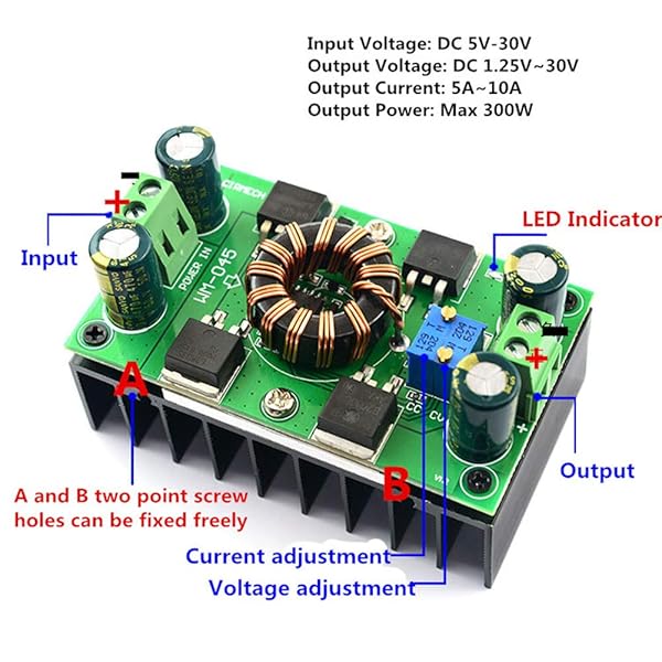 Auto Boost Buck Converter 5A - 10A DC 5V-30V to 1.25-30V CV CC Voltage Regulator for Solar Charging & Power Supply - Image 6