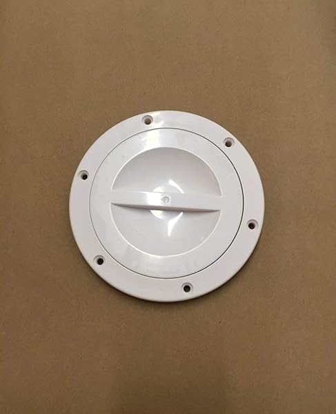 "Automotive Authority 4" White Round Access Hatch Cover for RVs & Boats - Durable Deck Plate"