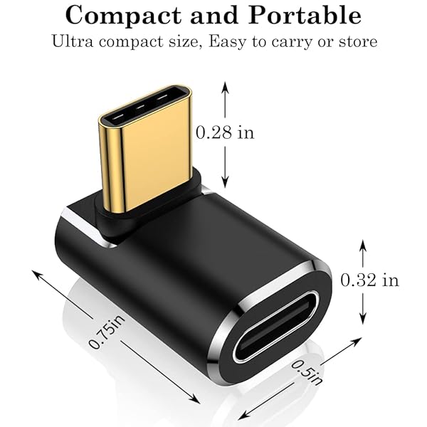 AuviPal 90 Degree USB C Adapter 4 Pack Right Angle Connector for Steam Deck ROG Ally MacBook Tablet Phone Black - Image 7