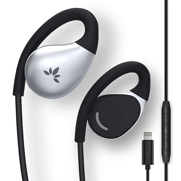 Avantree Resolve-L: Wired Open-Ear Earbuds for iPhone 11-14 with Mic & Volume Control - Perfect Fit for Medium to Large Ears