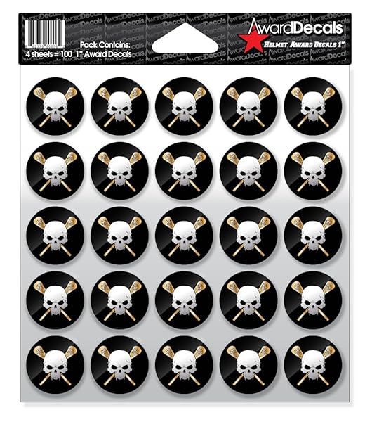 "Premium Lacrosse Stick Decals Set - 100 USA-Made 1" Helmet Stickers | Original 20mil Thick Since 1976"