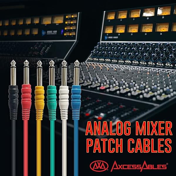 AxcessAbles 1 4 (6.35mm) TS to 1 4 (6.35mm) TS Unbalanced Mono Multi-Color Patch Cables 6 Pack Outboard Gear and Patchbay Studio Cables External - Image 2