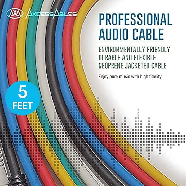 AxcessAbles 1 4 (6.35mm) TS to 1 4 (6.35mm) TS Unbalanced Mono Multi-Color Patch Cables 6 Pack Outboard Gear and Patchbay Studio Cables External - Image 7
