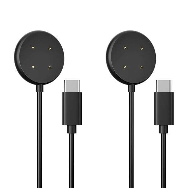 AWINNER Google Pixel Watch 2 Charger Cable - Fast Charging Type C Port (Black, 2 Pack) - Compatible & Durable