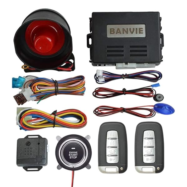 BANVIE BANVIE Car Alarm System with Remote Start and Smart Push Button Starter