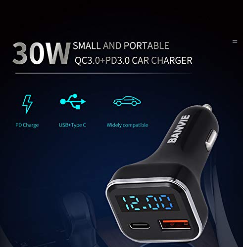 BANVIE 30W USB C Car Charger with LED Display - Fast Charging for iPhone, Samsung, Pixel & More - Image 4