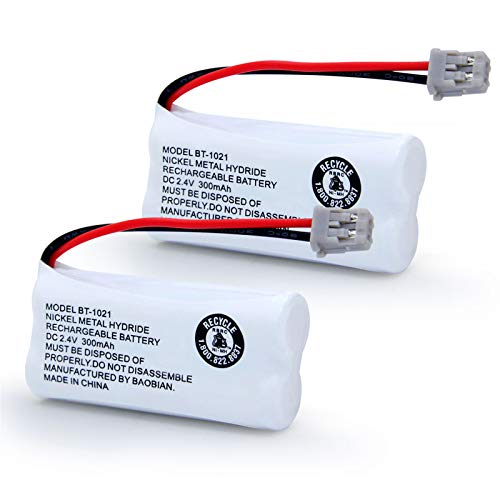 BAOBIAN BT-1021 Rechargeable Battery Replacement for Uniden Cordless Telephones Model BT1021 BT1008 BT1016 2.4V Ni-MH 2 Pack