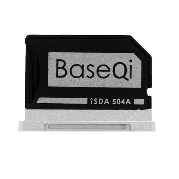 BaseQi "BASEQI FBA iSDA504ASV Aluminum MicroSD Adapter for MacBook Pro 15" Retina (2013-2015) - Fast & Reliable Storage Solution"