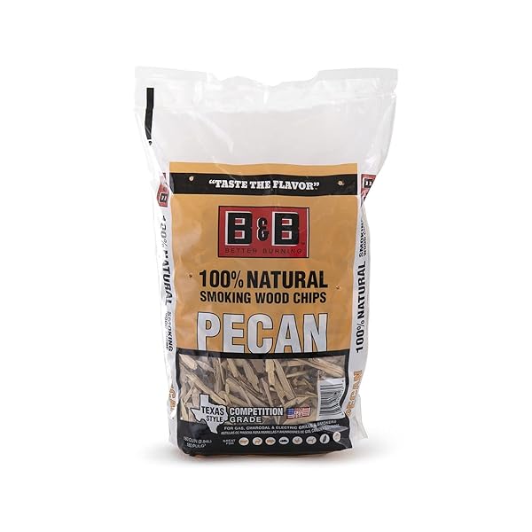 Premium B&B Charcoal Wood Chips - Pecan Flavor, 180 CUIN for Perfect BBQ Grilling - Image 2