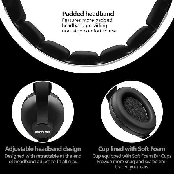 BBTKCARE Noise Cancelling Baby Headphones for 3 Months to 3 Years - Safe & Comfortable (Black) - Image 9