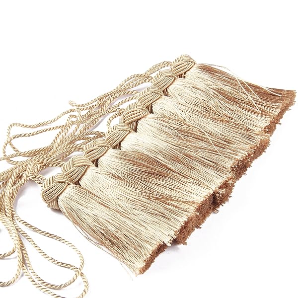 BEL AVENIR 8 Pcs Elegant Polyester Key Tassel Set Colorful Charms for Christmas Tree DIY Craft Garland Wedding Home Party Decorations White - Image 2