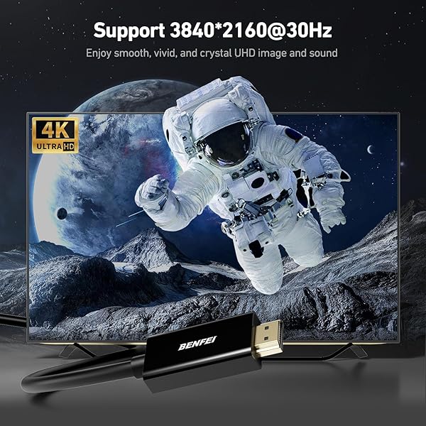 BENFEI 4K DisplayPort to HDMI Cable 1.8M - Gold Plated for Lenovo, HP, ASUS, Dell & More - Image 3