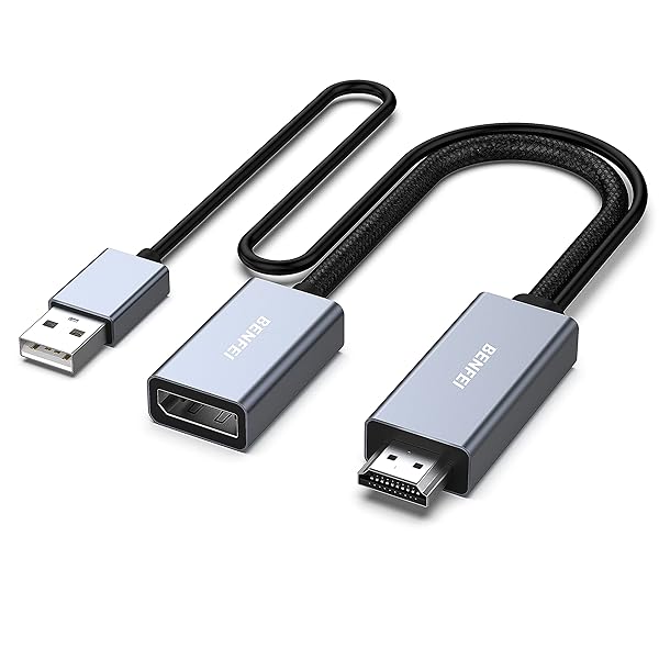 BENFEI HDMI to DisplayPort Adapter - 4K@60Hz, 2K@144Hz, 1080P@165Hz for PC, PS5, Xbox One - High-Performance Video Connection